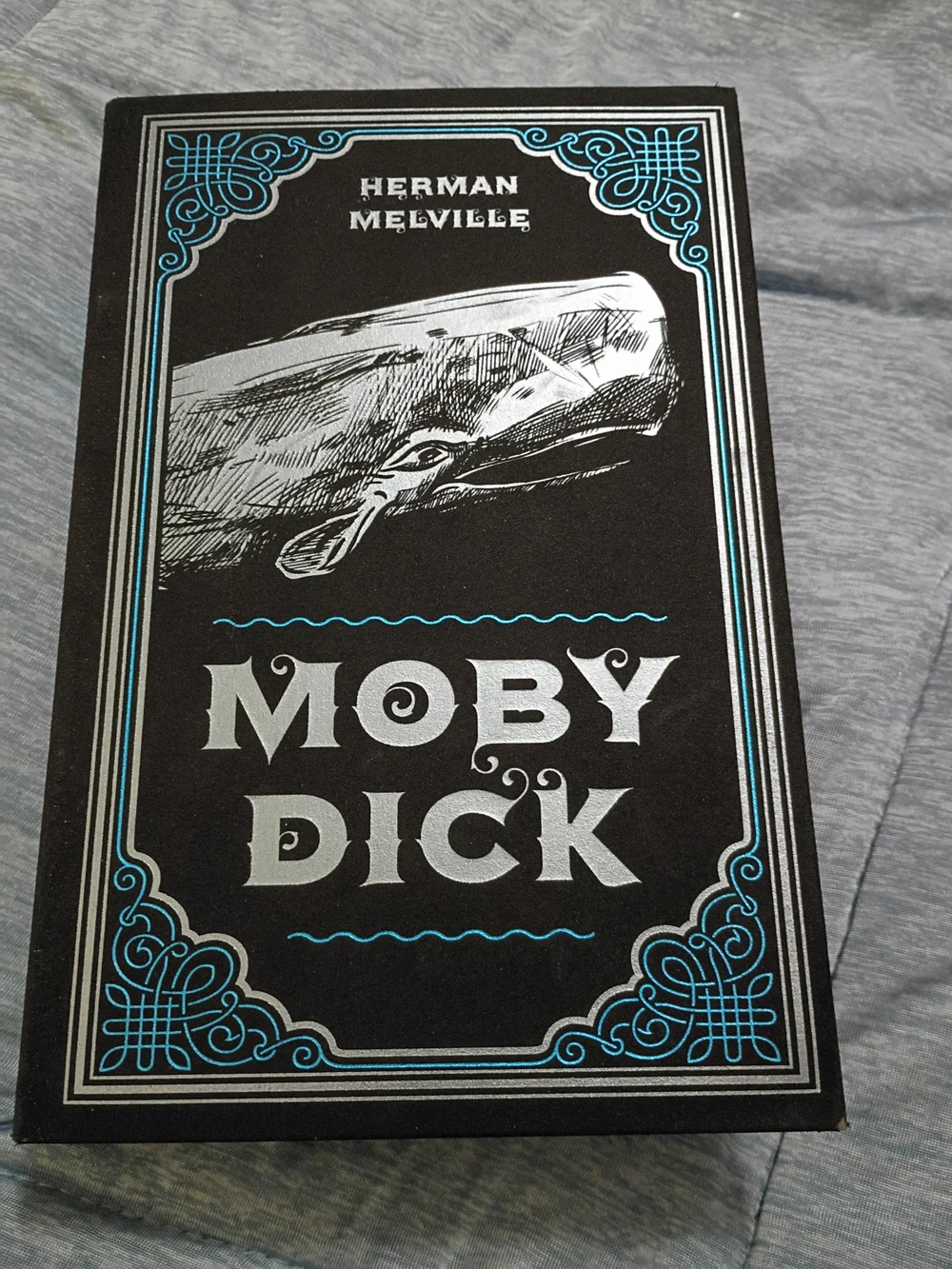 Moby Dick Hardcover Book with Blue & Silver Cover